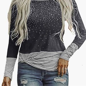 14 Diukia | Womens Fashion Color Block | Long-sleeve Top | Tunic